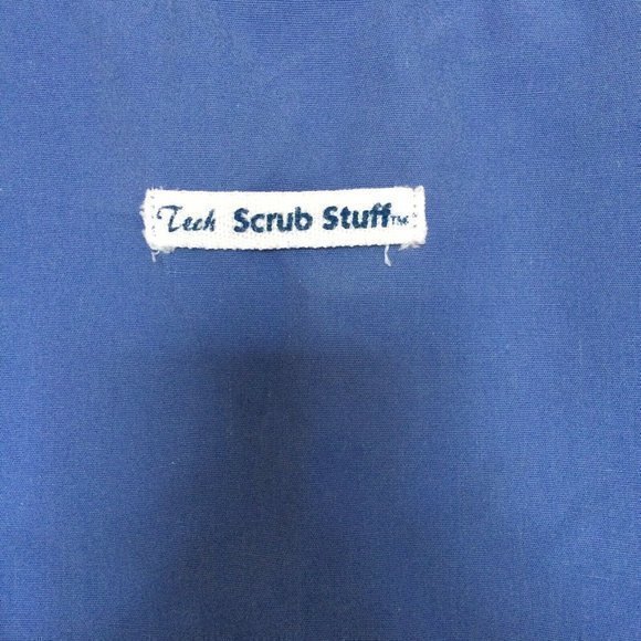 Medical Uniform Scrub Size Medium Stuff Tech Top Blue Short Sleeve Unisex - Picture 4 of 12